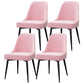 Glam Style Dining Room Chair Upholstered Dining Side Chair for Indoor Pink Black 4 Piece Set Clearhalo 'Dining Chairs' 'Dining Tables & Seating' 'dining_chair' 'furn' 'furn_dining_chair' 'Furniture' 'furniture_dining_chair' 'Kitchen & Dining Furniture' 5020003