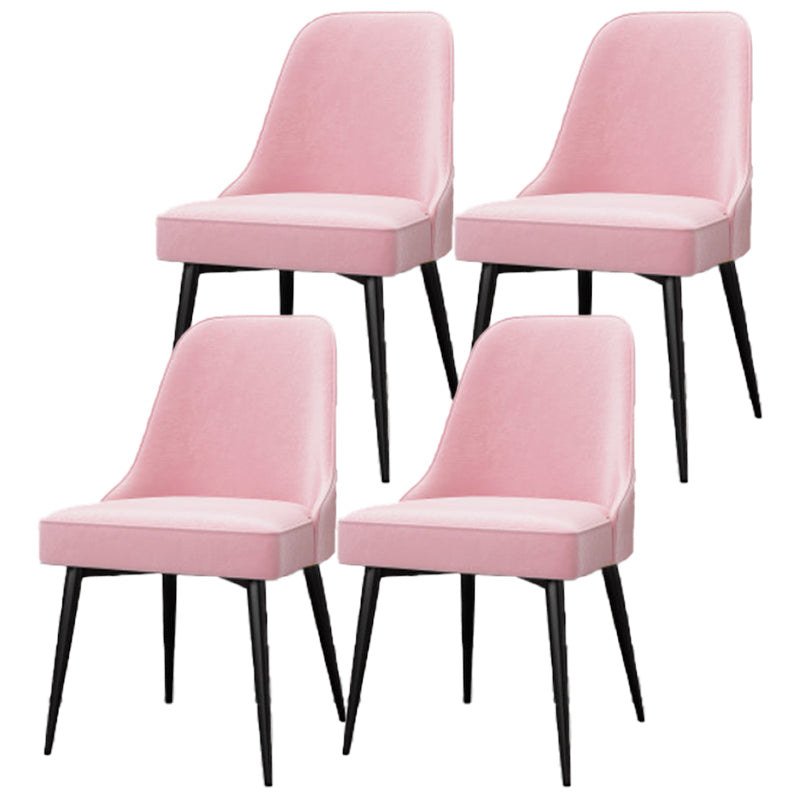 Glam Style Dining Room Chair Upholstered Dining Side Chair for Indoor Pink Black 4 Piece Set Clearhalo 'Dining Chairs' 'Dining Tables & Seating' 'dining_chair' 'furn' 'furn_dining_chair' 'Furniture' 'furniture_dining_chair' 'Kitchen & Dining Furniture' 5020003