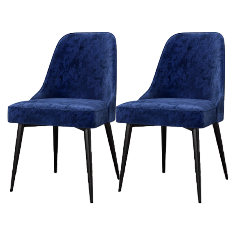 Glam Style Dining Room Chair Upholstered Dining Side Chair for Indoor Blue-Black 2 Piece Set Clearhalo 'Dining Chairs' 'Dining Tables & Seating' 'dining_chair' 'furn' 'furn_dining_chair' 'Furniture' 'furniture_dining_chair' 'Kitchen & Dining Furniture' 5020008
