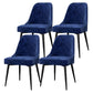 Glam Style Dining Room Chair Upholstered Dining Side Chair for Indoor Blue-Black 4 Piece Set Clearhalo 'Dining Chairs' 'Dining Tables & Seating' 'dining_chair' 'furn' 'furn_dining_chair' 'Furniture' 'furniture_dining_chair' 'Kitchen & Dining Furniture' 5020010