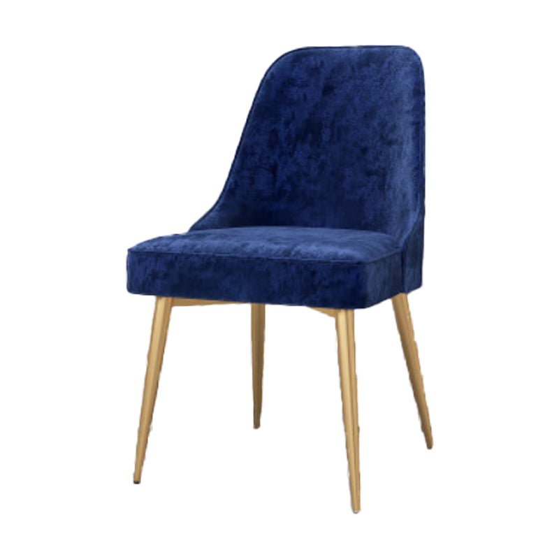 Glam Style Dining Room Chair Upholstered Dining Side Chair for Indoor Blue Gold 1 Piece Clearhalo 'Dining Chairs' 'Dining Tables & Seating' 'dining_chair' 'furn' 'furn_dining_chair' 'Furniture' 'furniture_dining_chair' 'Kitchen & Dining Furniture' 5020011