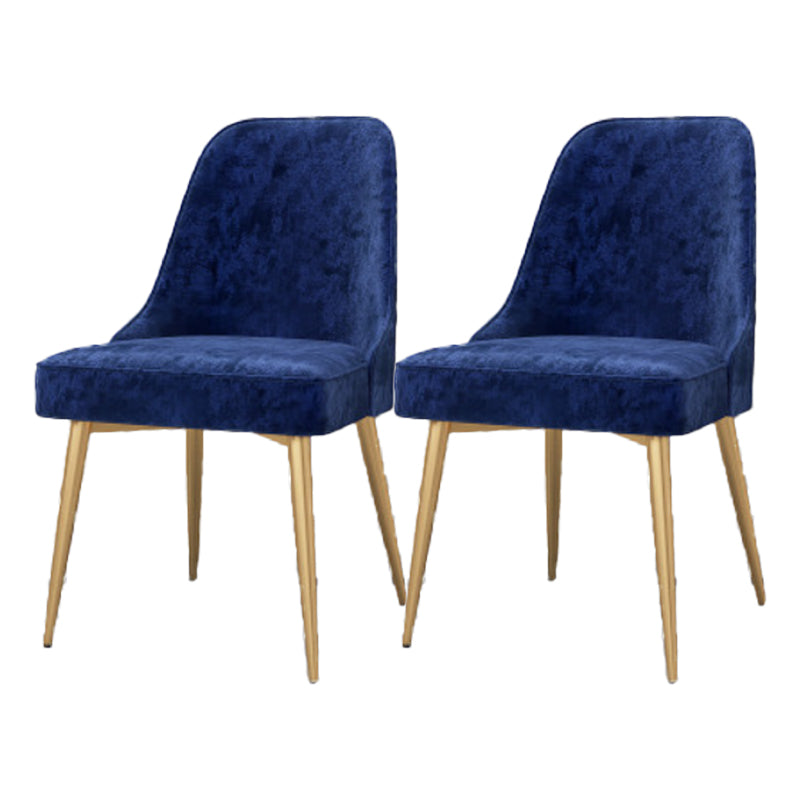 Glam Style Dining Room Chair Upholstered Dining Side Chair for Indoor Blue Gold 2 Piece Set Clearhalo 'Dining Chairs' 'Dining Tables & Seating' 'dining_chair' 'furn' 'furn_dining_chair' 'Furniture' 'furniture_dining_chair' 'Kitchen & Dining Furniture' 5020014