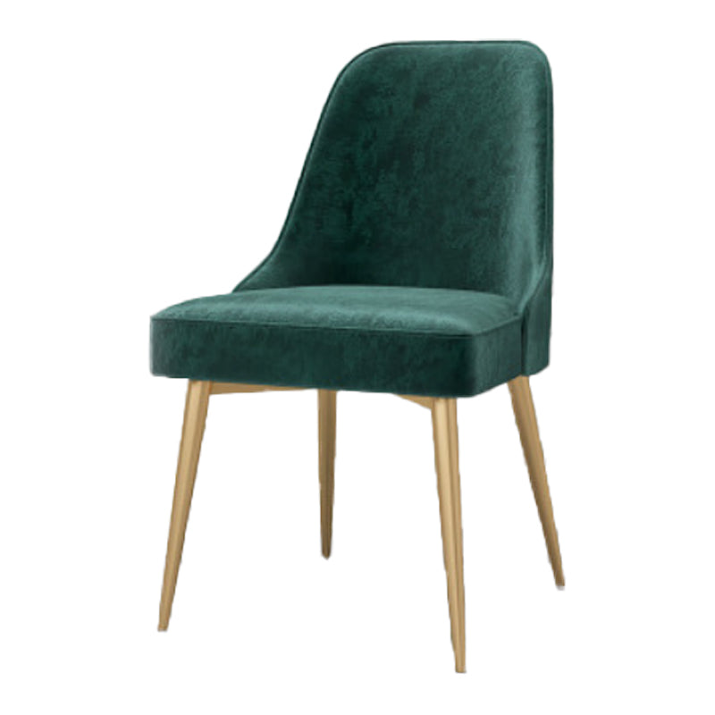 Glam Style Dining Room Chair Upholstered Dining Side Chair for Indoor Green Gold 1 Piece Clearhalo 'Dining Chairs' 'Dining Tables & Seating' 'dining_chair' 'furn' 'furn_dining_chair' 'Furniture' 'furniture_dining_chair' 'Kitchen & Dining Furniture' 5020016