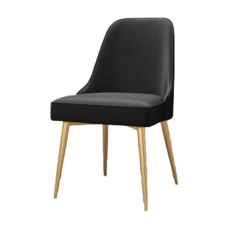 Glam Style Dining Room Chair Upholstered Dining Side Chair for Indoor Black-Gold 1 Piece Clearhalo 'Dining Chairs' 'Dining Tables & Seating' 'dining_chair' 'furn' 'furn_dining_chair' 'Furniture' 'furniture_dining_chair' 'Kitchen & Dining Furniture' 5020019
