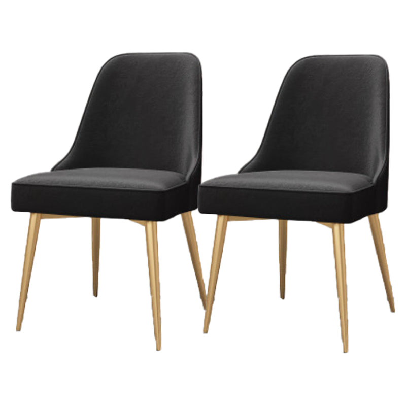 Glam Style Dining Room Chair Upholstered Dining Side Chair for Indoor Black-Gold 2 Piece Set Clearhalo 'Dining Chairs' 'Dining Tables & Seating' 'dining_chair' 'furn' 'furn_dining_chair' 'Furniture' 'furniture_dining_chair' 'Kitchen & Dining Furniture' 5020020