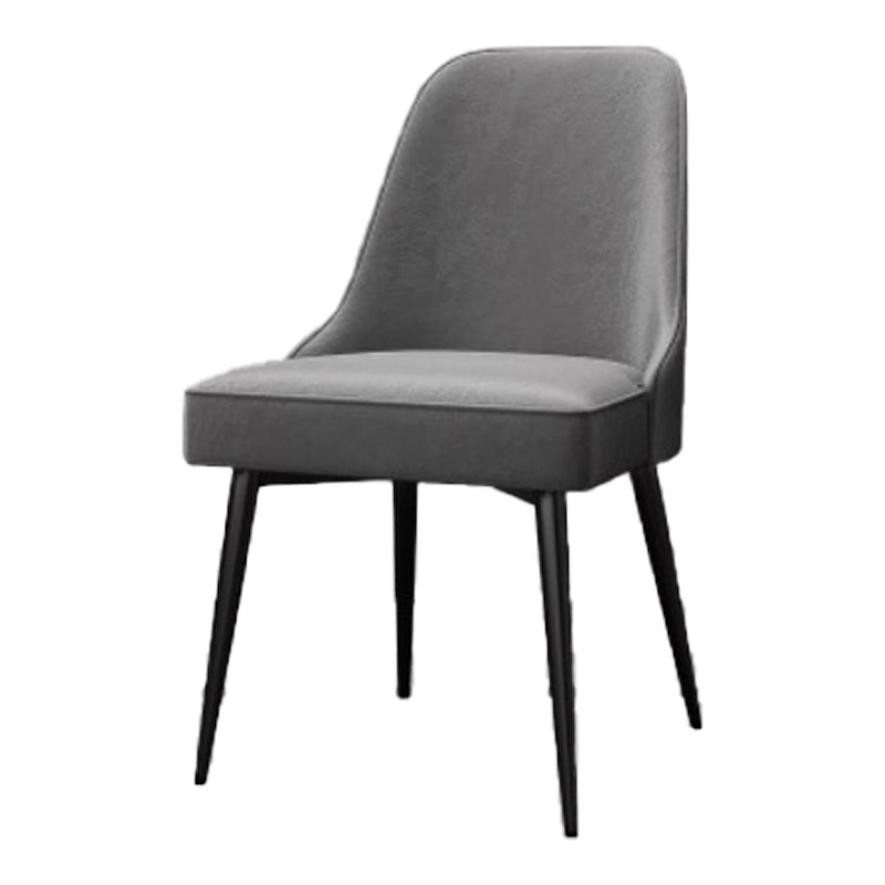 Glam Style Dining Room Chair Upholstered Dining Side Chair for Indoor Black-Gray 1 Piece Clearhalo 'Dining Chairs' 'Dining Tables & Seating' 'dining_chair' 'furn' 'furn_dining_chair' 'Furniture' 'furniture_dining_chair' 'Kitchen & Dining Furniture' 5020022