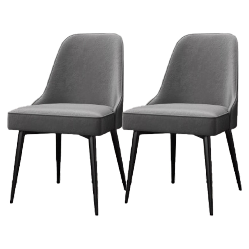 Glam Style Dining Room Chair Upholstered Dining Side Chair for Indoor Black-Gray 2 Piece Set Clearhalo 'Dining Chairs' 'Dining Tables & Seating' 'dining_chair' 'furn' 'furn_dining_chair' 'Furniture' 'furniture_dining_chair' 'Kitchen & Dining Furniture' 5020023