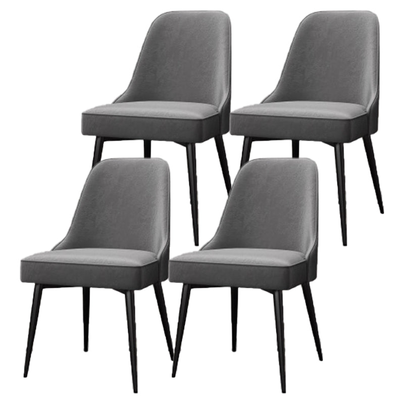 Glam Style Dining Room Chair Upholstered Dining Side Chair for Indoor Black-Gray 4 Piece Set Clearhalo 'Dining Chairs' 'Dining Tables & Seating' 'dining_chair' 'furn' 'furn_dining_chair' 'Furniture' 'furniture_dining_chair' 'Kitchen & Dining Furniture' 5020024