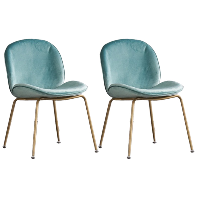 Glam Style Dining Chair Upholstered Dining Side Chair for Dining Room Green 2 Piece Set Clearhalo 'Dining Chairs' 'Dining Tables & Seating' 'dining_chair' 'furn' 'furn_dining_chair' 'Furniture' 'furniture_dining_chair' 'Kitchen & Dining Furniture' 5020028