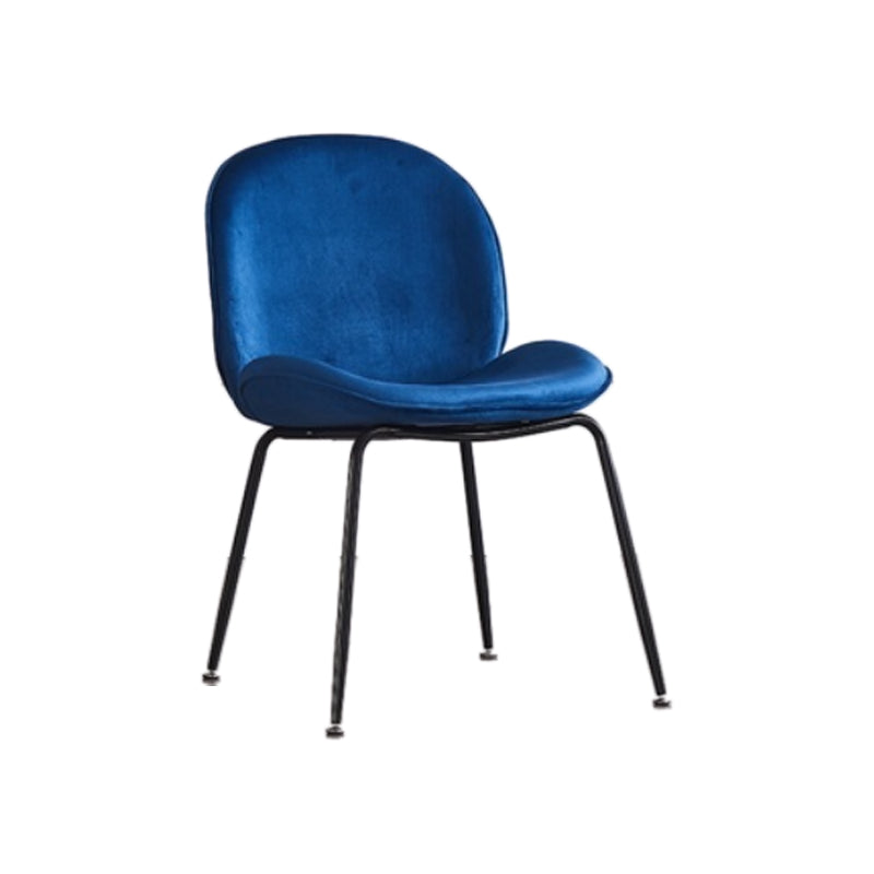 Glam Style Dining Chair Upholstered Dining Side Chair for Dining Room Blue-Black 1 Piece Clearhalo 'Dining Chairs' 'Dining Tables & Seating' 'dining_chair' 'furn' 'furn_dining_chair' 'Furniture' 'furniture_dining_chair' 'Kitchen & Dining Furniture' 5020032