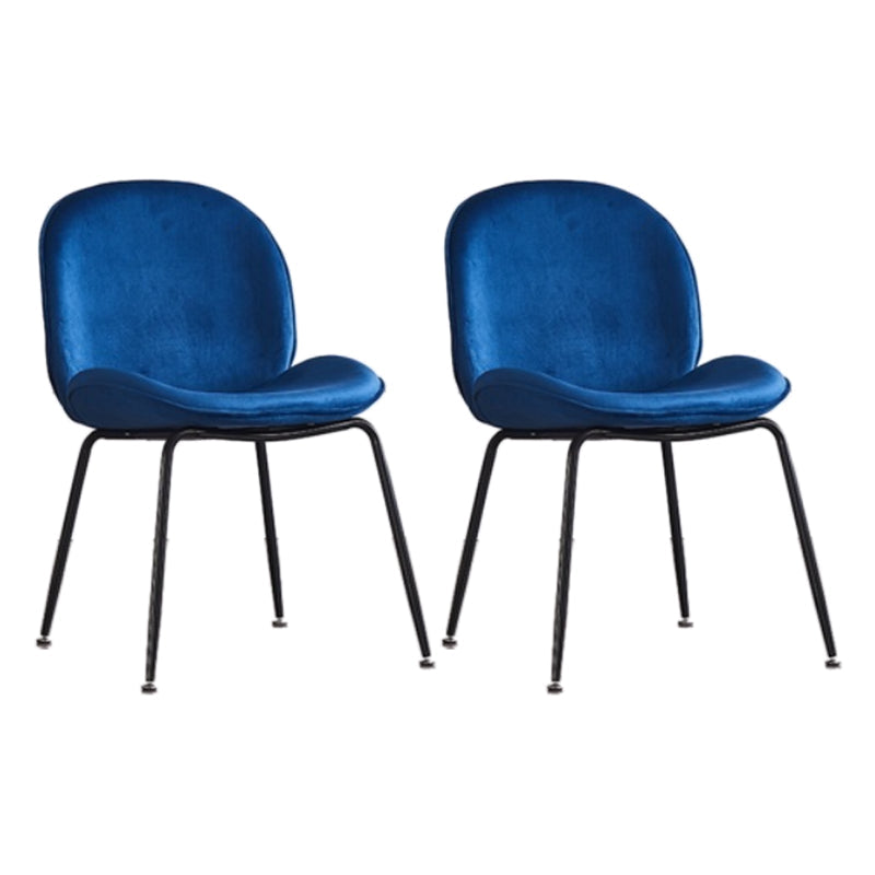 Glam Style Dining Chair Upholstered Dining Side Chair for Dining Room Blue-Black 2 Piece Set Clearhalo 'Dining Chairs' 'Dining Tables & Seating' 'dining_chair' 'furn' 'furn_dining_chair' 'Furniture' 'furniture_dining_chair' 'Kitchen & Dining Furniture' 5020035
