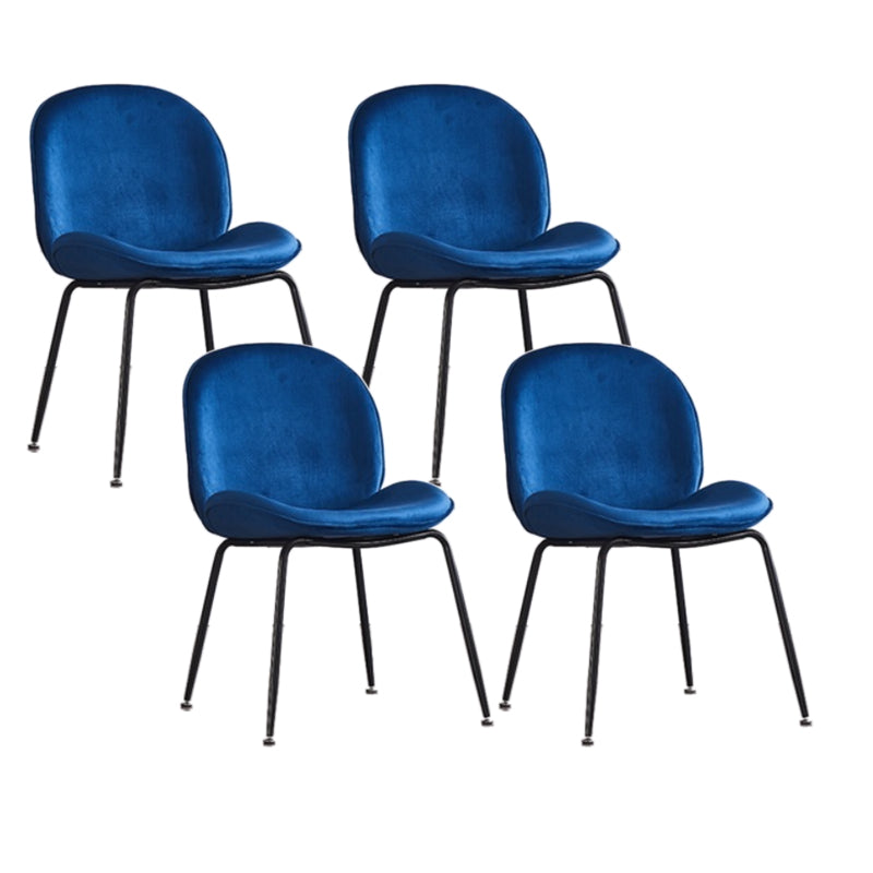 Glam Style Dining Chair Upholstered Dining Side Chair for Dining Room Blue-Black 4 Piece Set Clearhalo 'Dining Chairs' 'Dining Tables & Seating' 'dining_chair' 'furn' 'furn_dining_chair' 'Furniture' 'furniture_dining_chair' 'Kitchen & Dining Furniture' 5020037