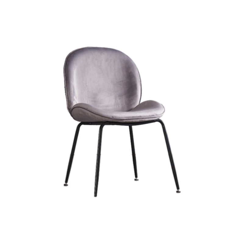 Glam Style Dining Chair Upholstered Dining Side Chair for Dining Room Black-Gray 1 Piece Clearhalo 'Dining Chairs' 'Dining Tables & Seating' 'dining_chair' 'furn' 'furn_dining_chair' 'Furniture' 'furniture_dining_chair' 'Kitchen & Dining Furniture' 5020038