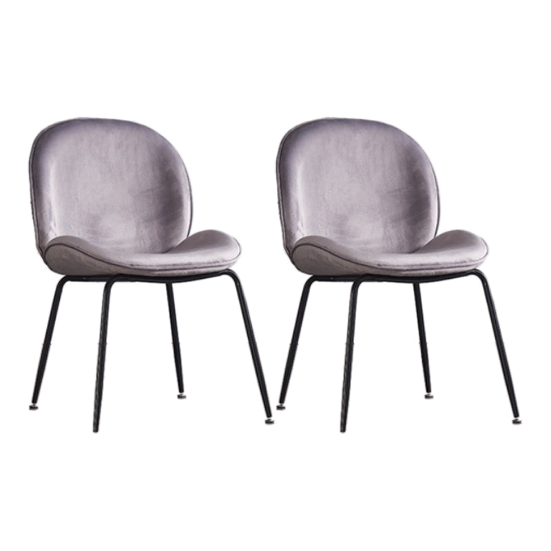 Glam Style Dining Chair Upholstered Dining Side Chair for Dining Room Black-Gray 2 Piece Set Clearhalo 'Dining Chairs' 'Dining Tables & Seating' 'dining_chair' 'furn' 'furn_dining_chair' 'Furniture' 'furniture_dining_chair' 'Kitchen & Dining Furniture' 5020041