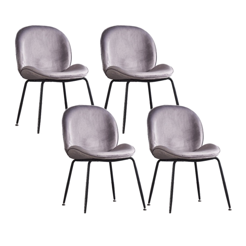 Glam Style Dining Chair Upholstered Dining Side Chair for Dining Room Black-Gray 4 Piece Set Clearhalo 'Dining Chairs' 'Dining Tables & Seating' 'dining_chair' 'furn' 'furn_dining_chair' 'Furniture' 'furniture_dining_chair' 'Kitchen & Dining Furniture' 5020043