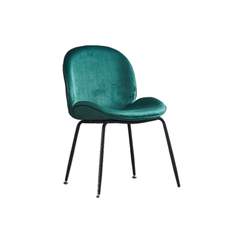 Glam Style Dining Chair Upholstered Dining Side Chair for Dining Room Black Green 1 Piece Clearhalo 'Dining Chairs' 'Dining Tables & Seating' 'dining_chair' 'furn' 'furn_dining_chair' 'Furniture' 'furniture_dining_chair' 'Kitchen & Dining Furniture' 5020044
