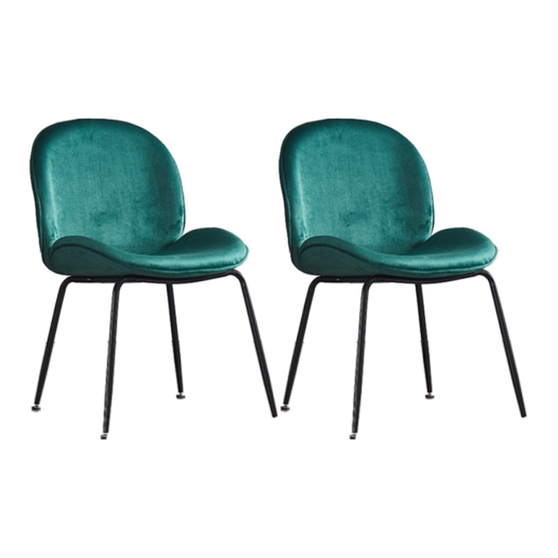 Glam Style Dining Chair Upholstered Dining Side Chair for Dining Room Black Green 2 Piece Set Clearhalo 'Dining Chairs' 'Dining Tables & Seating' 'dining_chair' 'furn' 'furn_dining_chair' 'Furniture' 'furniture_dining_chair' 'Kitchen & Dining Furniture' 5020047