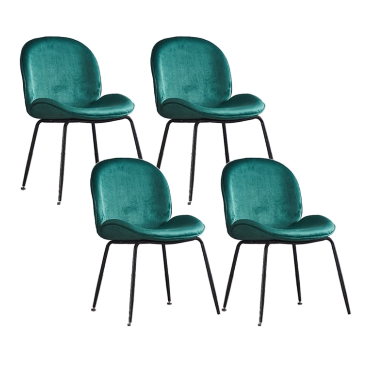 Glam Style Dining Chair Upholstered Dining Side Chair for Dining Room Black Green 4 Piece Set Clearhalo 'Dining Chairs' 'Dining Tables & Seating' 'dining_chair' 'furn' 'furn_dining_chair' 'Furniture' 'furniture_dining_chair' 'Kitchen & Dining Furniture' 5020048