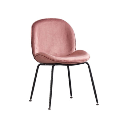 Glam Style Dining Chair Upholstered Dining Side Chair for Dining Room Pink Black 1 Piece Clearhalo 'Dining Chairs' 'Dining Tables & Seating' 'dining_chair' 'furn' 'furn_dining_chair' 'Furniture' 'furniture_dining_chair' 'Kitchen & Dining Furniture' 5020050