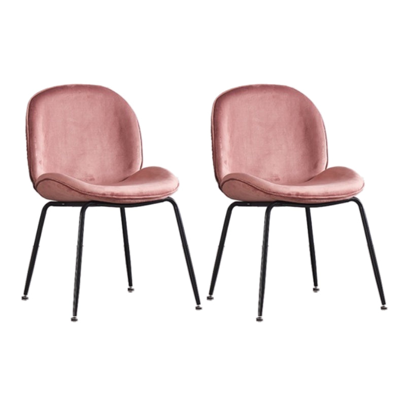 Glam Style Dining Chair Upholstered Dining Side Chair for Dining Room Pink Black 2 Piece Set Clearhalo 'Dining Chairs' 'Dining Tables & Seating' 'dining_chair' 'furn' 'furn_dining_chair' 'Furniture' 'furniture_dining_chair' 'Kitchen & Dining Furniture' 5020051