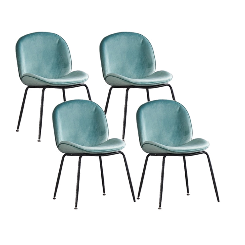 Glam Style Dining Chair Upholstered Dining Side Chair for Dining Room Green-Black 4 Piece Set Clearhalo 'Dining Chairs' 'Dining Tables & Seating' 'dining_chair' 'furn' 'furn_dining_chair' 'Furniture' 'furniture_dining_chair' 'Kitchen & Dining Furniture' 5020055