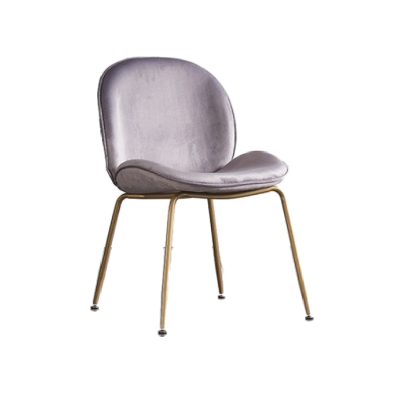 Glam Style Dining Chair Upholstered Dining Side Chair for Dining Room Grey-Gold 1 Piece Clearhalo 'Dining Chairs' 'Dining Tables & Seating' 'dining_chair' 'furn' 'furn_dining_chair' 'Furniture' 'furniture_dining_chair' 'Kitchen & Dining Furniture' 5020056