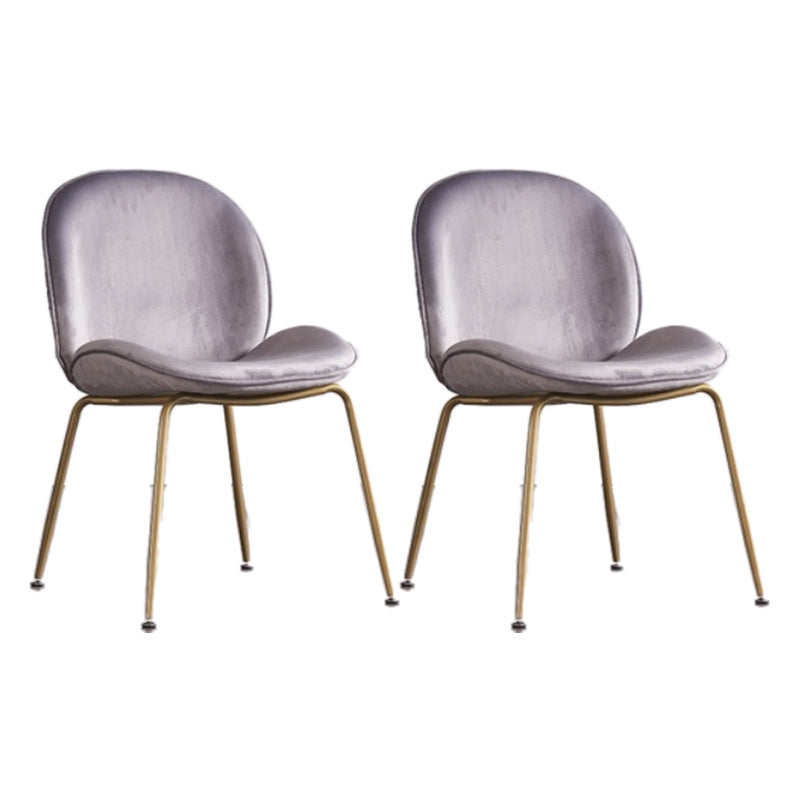 Glam Style Dining Chair Upholstered Dining Side Chair for Dining Room Grey-Gold 2 Piece Set Clearhalo 'Dining Chairs' 'Dining Tables & Seating' 'dining_chair' 'furn' 'furn_dining_chair' 'Furniture' 'furniture_dining_chair' 'Kitchen & Dining Furniture' 5020057