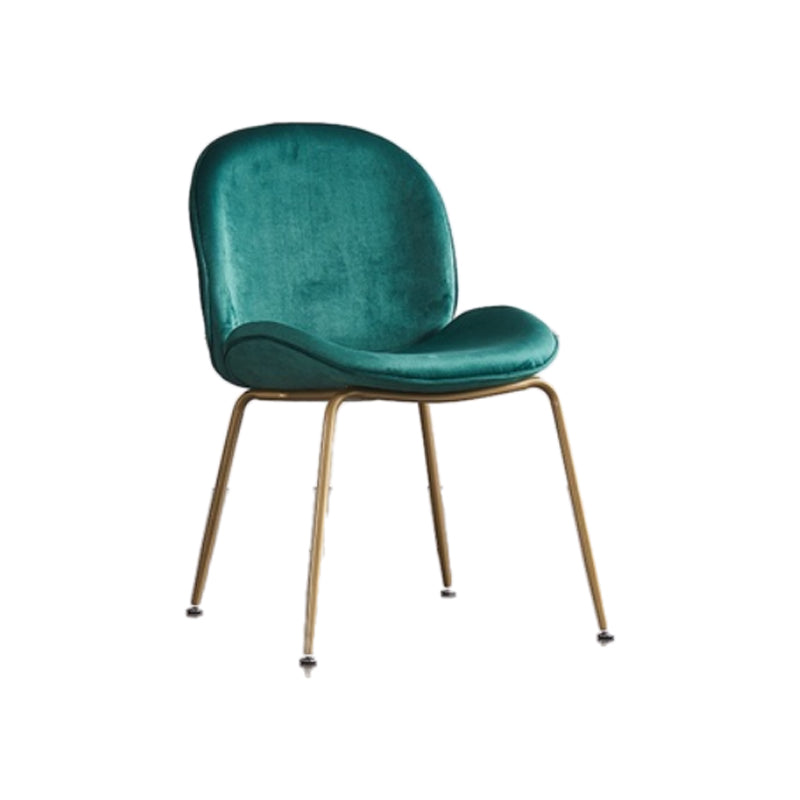 Glam Style Dining Chair Upholstered Dining Side Chair for Dining Room Green Gold 1 Piece Clearhalo 'Dining Chairs' 'Dining Tables & Seating' 'dining_chair' 'furn' 'furn_dining_chair' 'Furniture' 'furniture_dining_chair' 'Kitchen & Dining Furniture' 5020059