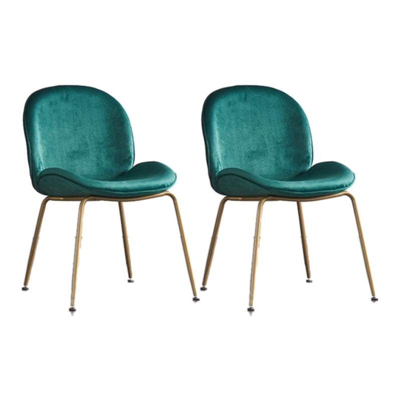Glam Style Dining Chair Upholstered Dining Side Chair for Dining Room Green Gold 2 Piece Set Clearhalo 'Dining Chairs' 'Dining Tables & Seating' 'dining_chair' 'furn' 'furn_dining_chair' 'Furniture' 'furniture_dining_chair' 'Kitchen & Dining Furniture' 5020060