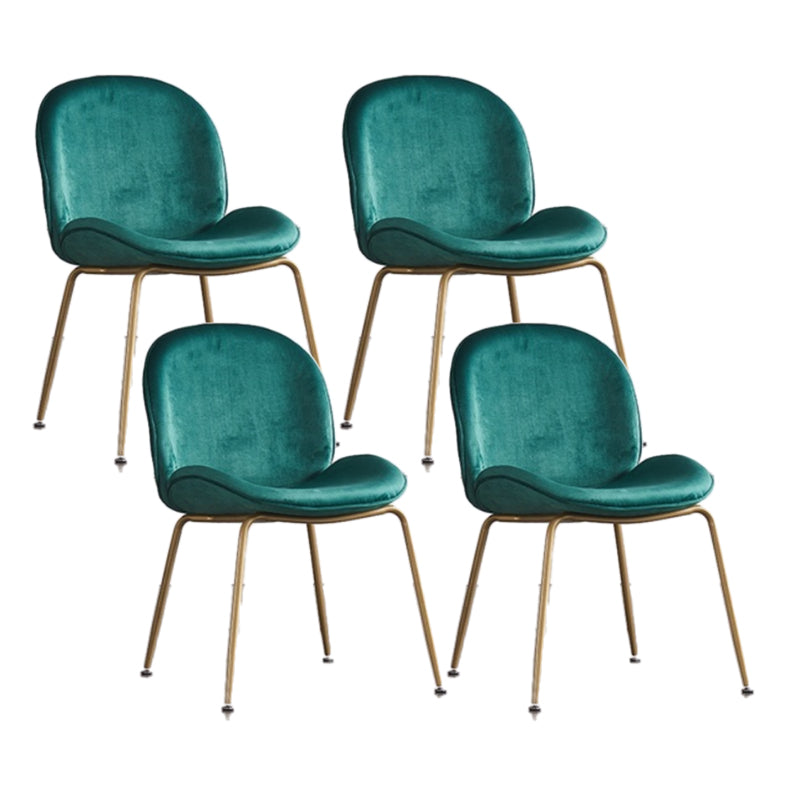 Glam Style Dining Chair Upholstered Dining Side Chair for Dining Room Green Gold 4 Piece Set Clearhalo 'Dining Chairs' 'Dining Tables & Seating' 'dining_chair' 'furn' 'furn_dining_chair' 'Furniture' 'furniture_dining_chair' 'Kitchen & Dining Furniture' 5020061