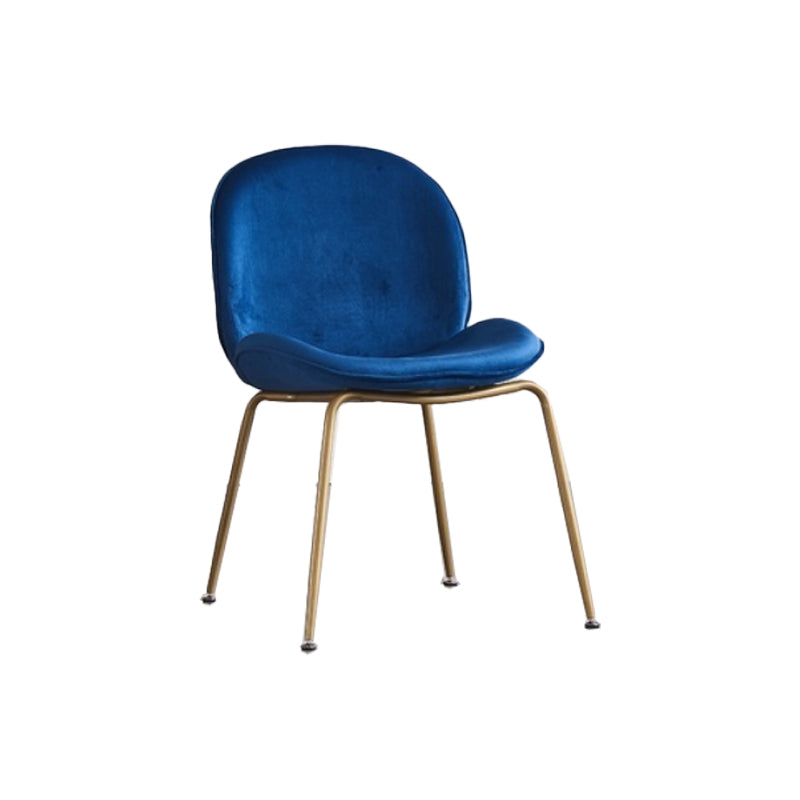 Glam Style Dining Chair Upholstered Dining Side Chair for Dining Room Blue Gold 1 Piece Clearhalo 'Dining Chairs' 'Dining Tables & Seating' 'dining_chair' 'furn' 'furn_dining_chair' 'Furniture' 'furniture_dining_chair' 'Kitchen & Dining Furniture' 5020062