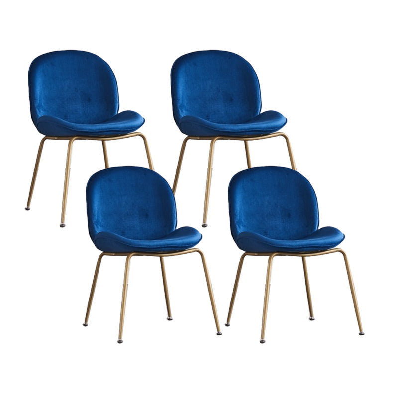 Glam Style Dining Chair Upholstered Dining Side Chair for Dining Room Blue Gold 4 Piece Set Clearhalo 'Dining Chairs' 'Dining Tables & Seating' 'dining_chair' 'furn' 'furn_dining_chair' 'Furniture' 'furniture_dining_chair' 'Kitchen & Dining Furniture' 5020064