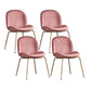 Glam Style Dining Chair Upholstered Dining Side Chair for Dining Room Pink Gold 4 Piece Set Clearhalo 'Dining Chairs' 'Dining Tables & Seating' 'dining_chair' 'furn' 'furn_dining_chair' 'Furniture' 'furniture_dining_chair' 'Kitchen & Dining Furniture' 5020067