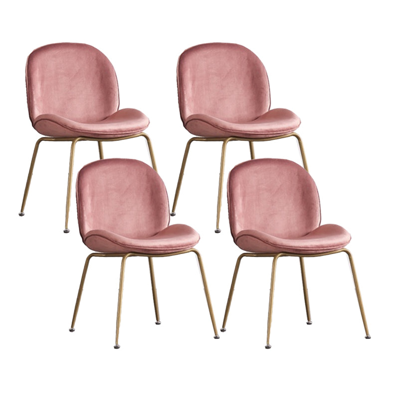 Glam Style Dining Chair Upholstered Dining Side Chair for Dining Room Pink Gold 4 Piece Set Clearhalo 'Dining Chairs' 'Dining Tables & Seating' 'dining_chair' 'furn' 'furn_dining_chair' 'Furniture' 'furniture_dining_chair' 'Kitchen & Dining Furniture' 5020067