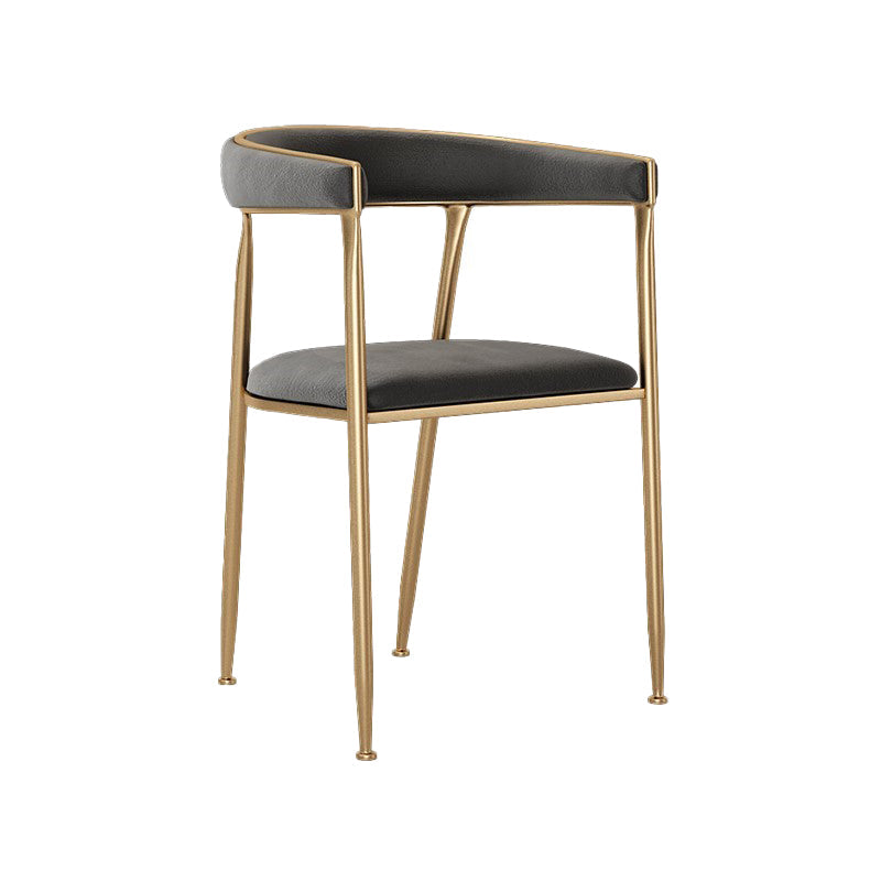 Glam Style Upholstered Dining Chair Open Back Dining Arm Chair Black 1 Piece Clearhalo 'Dining Chairs' 'Dining Tables & Seating' 'dining_chair' 'furn' 'furn_dining_chair' 'Furniture' 'furniture_dining_chair' 'Kitchen & Dining Furniture' 5020070