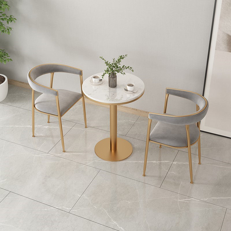 Glam Style Upholstered Dining Chair Open Back Dining Arm Chair Clearhalo 'Dining Chairs' 'Dining Tables & Seating' 'dining_chair' 'furn' 'furn_dining_chair' 'Furniture' 'furniture_dining_chair' 'Kitchen & Dining Furniture' 5020072