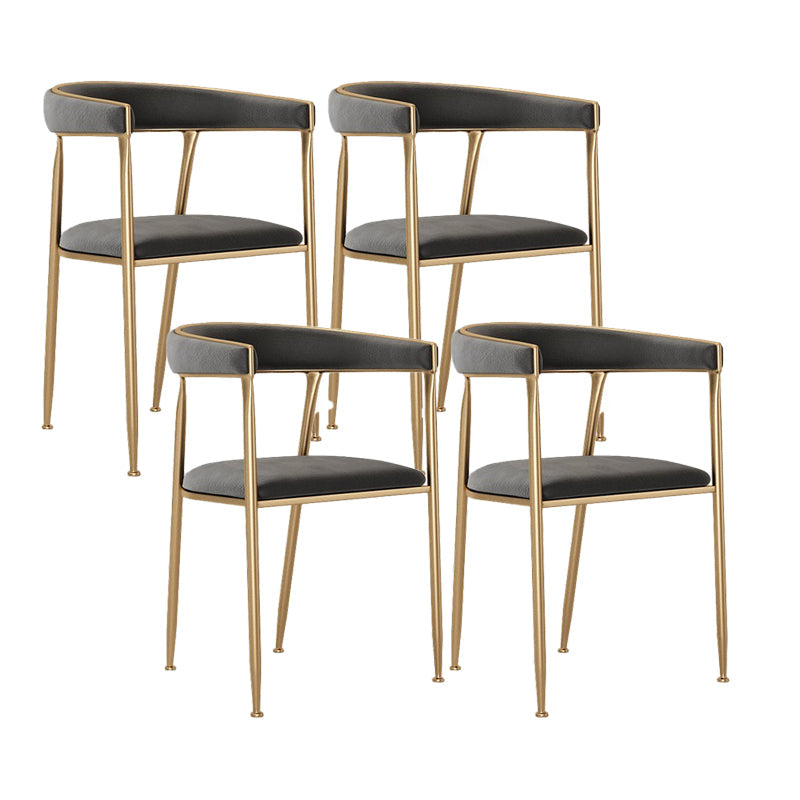 Glam Style Upholstered Dining Chair Open Back Dining Arm Chair Black 4 Piece Set Clearhalo 'Dining Chairs' 'Dining Tables & Seating' 'dining_chair' 'furn' 'furn_dining_chair' 'Furniture' 'furniture_dining_chair' 'Kitchen & Dining Furniture' 5020074