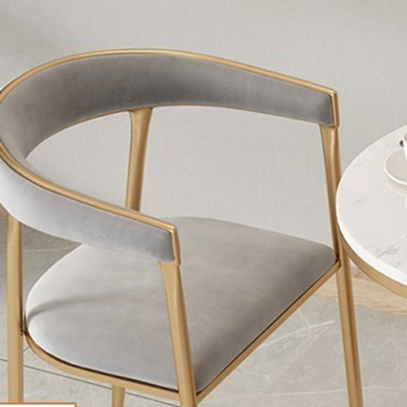 Glam Style Upholstered Dining Chair Open Back Dining Arm Chair Clearhalo 'Dining Chairs' 'Dining Tables & Seating' 'dining_chair' 'furn' 'furn_dining_chair' 'Furniture' 'furniture_dining_chair' 'Kitchen & Dining Furniture' 5020079