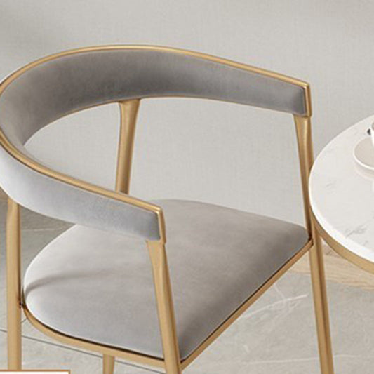 Glam Style Upholstered Dining Chair Open Back Dining Arm Chair Clearhalo 'Dining Chairs' 'Dining Tables & Seating' 'dining_chair' 'furn' 'furn_dining_chair' 'Furniture' 'furniture_dining_chair' 'Kitchen & Dining Furniture' 5020079