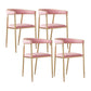 Glam Style Upholstered Dining Chair Open Back Dining Arm Chair Pink 4 Piece Set Clearhalo 'Dining Chairs' 'Dining Tables & Seating' 'dining_chair' 'furn' 'furn_dining_chair' 'Furniture' 'furniture_dining_chair' 'Kitchen & Dining Furniture' 5020084