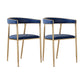 Glam Style Upholstered Dining Chair Open Back Dining Arm Chair Blue 2 Piece Set Clearhalo 'Dining Chairs' 'Dining Tables & Seating' 'dining_chair' 'furn' 'furn_dining_chair' 'Furniture' 'furniture_dining_chair' 'Kitchen & Dining Furniture' 5020088