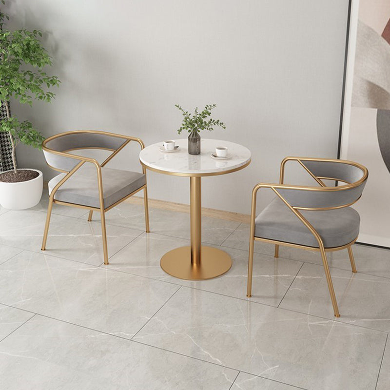 Glam Style Upholstered Dining Chair Open Back Dining Arm Chair Clearhalo 'Dining Chairs' 'Dining Tables & Seating' 'dining_chair' 'furn' 'furn_dining_chair' 'Furniture' 'furniture_dining_chair' 'Kitchen & Dining Furniture' 5020089