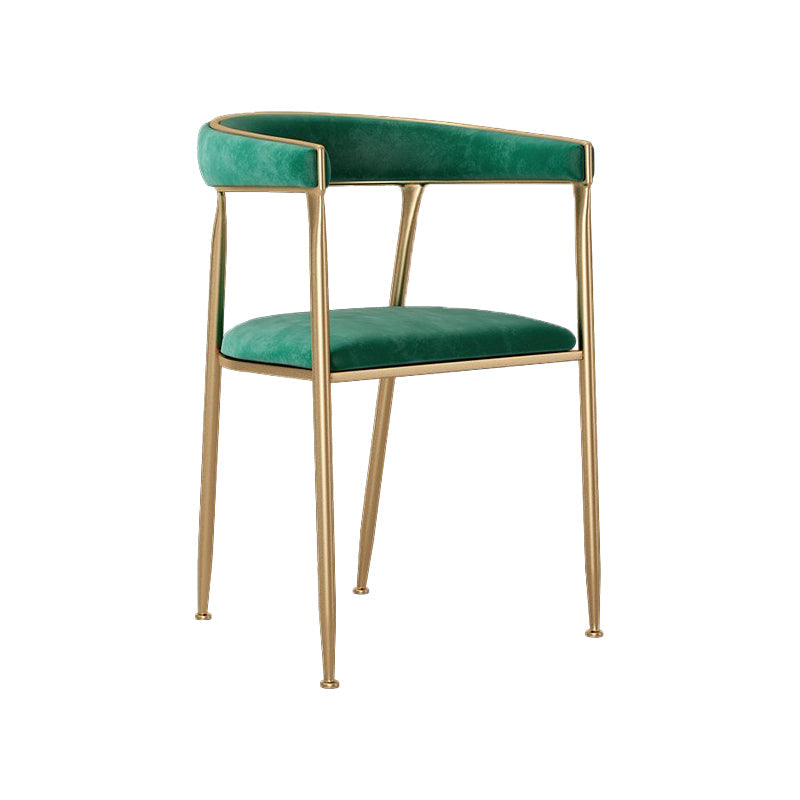 Glam Style Upholstered Dining Chair Open Back Dining Arm Chair Green 1 Piece Clearhalo 'Dining Chairs' 'Dining Tables & Seating' 'dining_chair' 'furn' 'furn_dining_chair' 'Furniture' 'furniture_dining_chair' 'Kitchen & Dining Furniture' 5020091