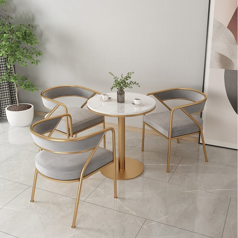 Glam Style Upholstered Dining Chair Open Back Dining Arm Chair Clearhalo 'Dining Chairs' 'Dining Tables & Seating' 'dining_chair' 'furn' 'furn_dining_chair' 'Furniture' 'furniture_dining_chair' 'Kitchen & Dining Furniture' 5020092