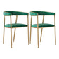 Glam Style Upholstered Dining Chair Open Back Dining Arm Chair Green 2 Piece Set Clearhalo 'Dining Chairs' 'Dining Tables & Seating' 'dining_chair' 'furn' 'furn_dining_chair' 'Furniture' 'furniture_dining_chair' 'Kitchen & Dining Furniture' 5020093
