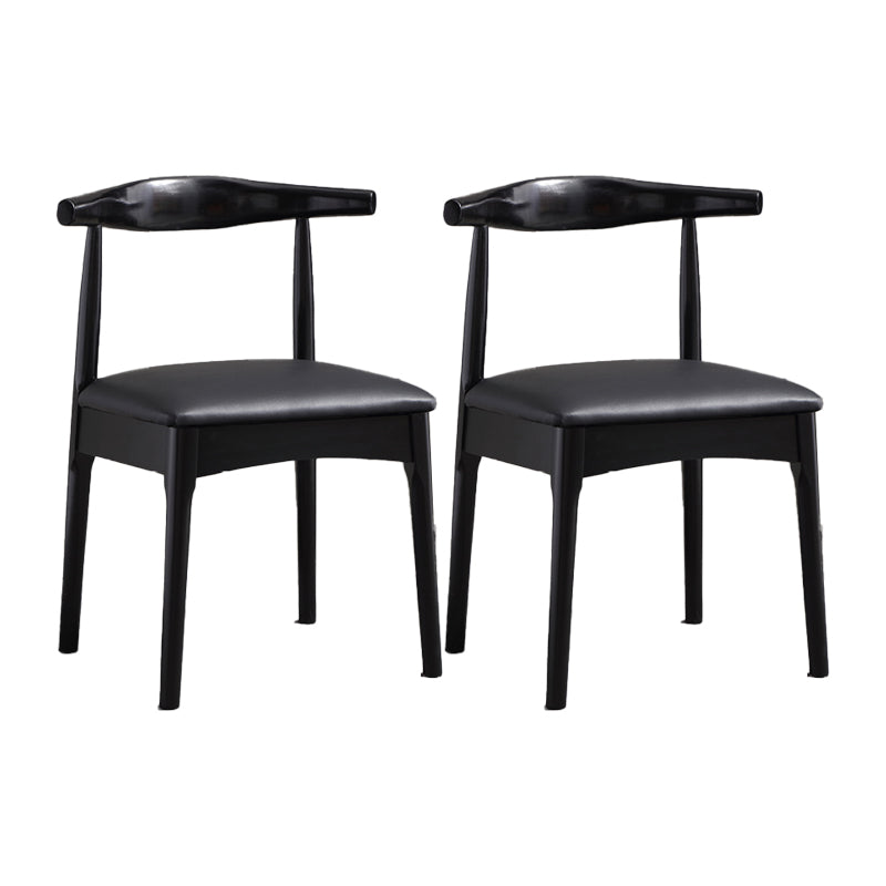 Glam Style Side Chair Wooden Open Back Indoor Dining Side Chair Black 2 Piece Set Clearhalo 'Dining Chairs' 'Dining Tables & Seating' 'dining_chair' 'furn' 'furn_dining_chair' 'Furniture' 'furniture_dining_chair' 'Kitchen & Dining Furniture' 5020098