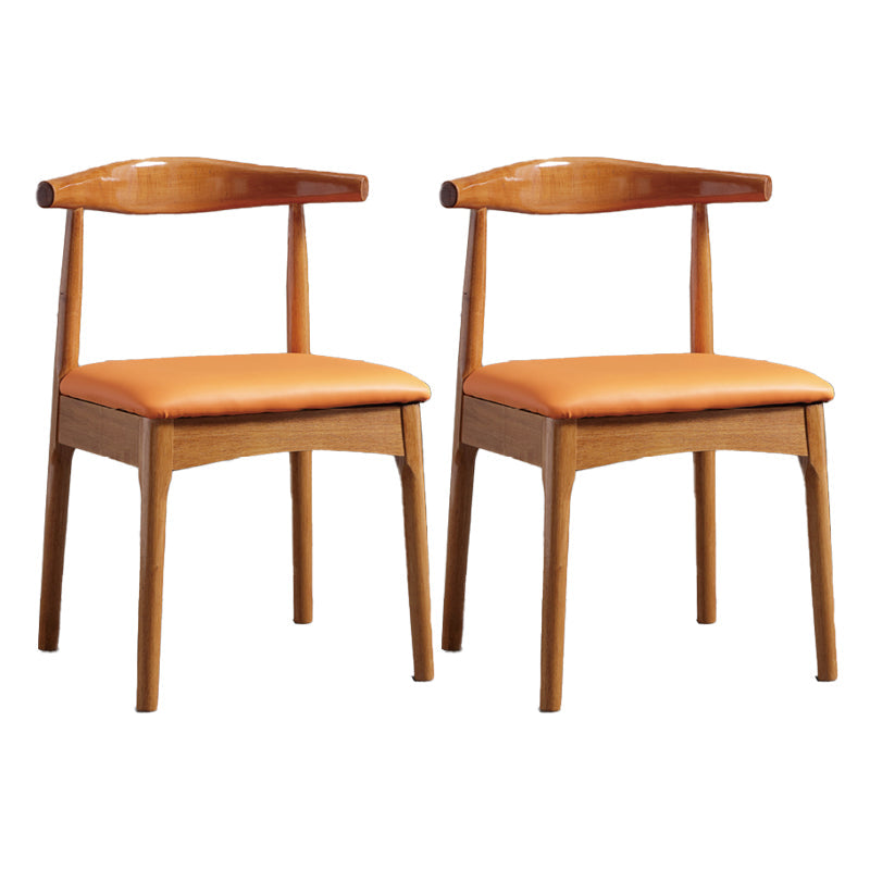 Glam Style Side Chair Wooden Open Back Indoor Dining Side Chair Orange Red 2 Piece Set Clearhalo 'Dining Chairs' 'Dining Tables & Seating' 'dining_chair' 'furn' 'furn_dining_chair' 'Furniture' 'furniture_dining_chair' 'Kitchen & Dining Furniture' 5020121