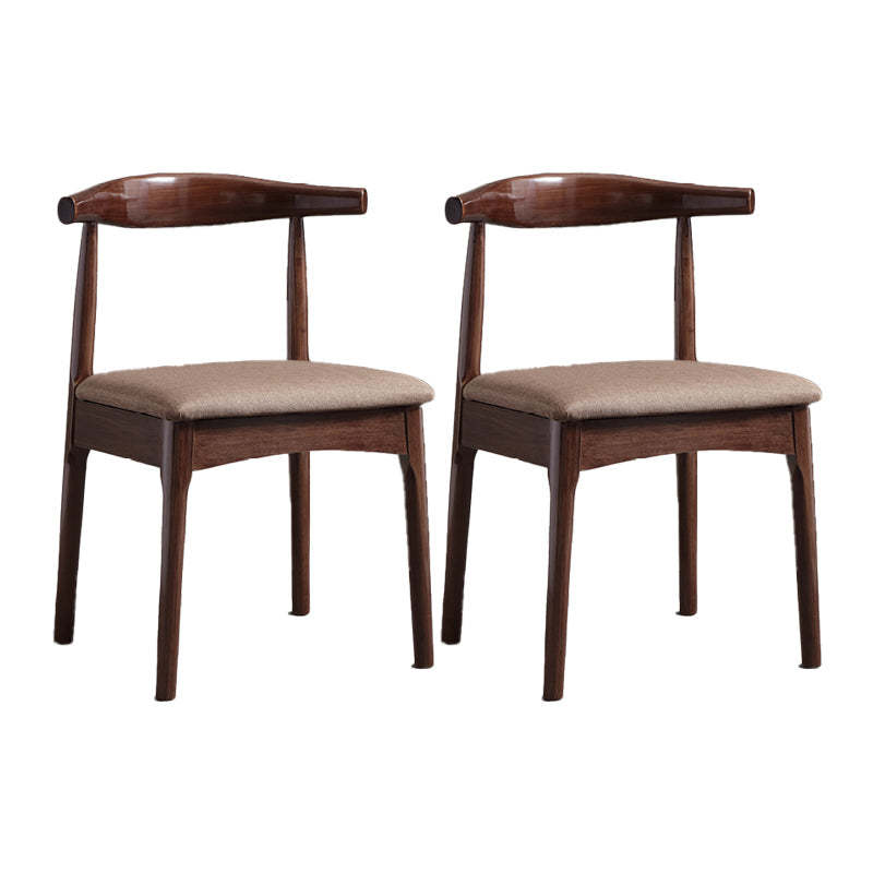 Glam Style Side Chair Wooden Open Back Indoor Dining Side Chair Dark Coffee 2 Piece Set Clearhalo 'Dining Chairs' 'Dining Tables & Seating' 'dining_chair' 'furn' 'furn_dining_chair' 'Furniture' 'furniture_dining_chair' 'Kitchen & Dining Furniture' 5020125