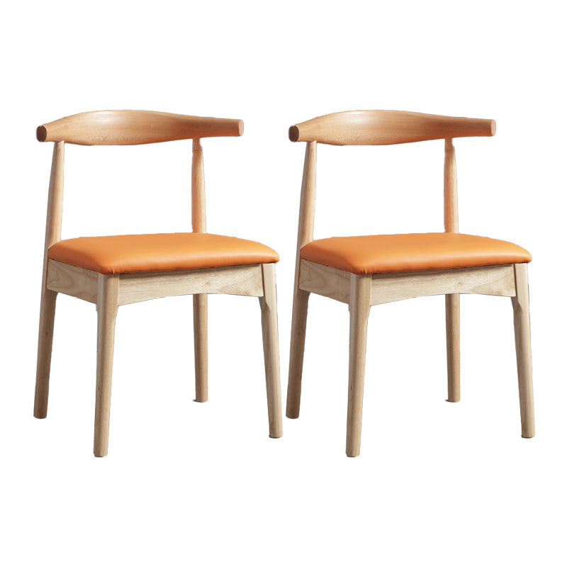 Glam Style Side Chair Wooden Open Back Indoor Dining Side Chair Orange 2 Piece Set Clearhalo 'Dining Chairs' 'Dining Tables & Seating' 'dining_chair' 'furn' 'furn_dining_chair' 'Furniture' 'furniture_dining_chair' 'Kitchen & Dining Furniture' 5020128