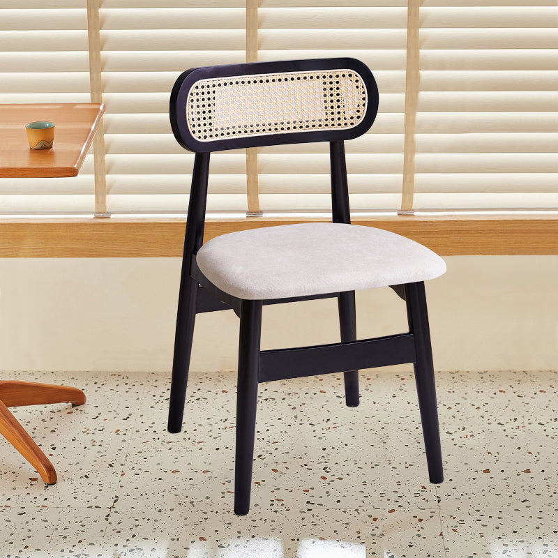 Dining Room Side Chairs Modern Solid Wood Open Back Dining Side Chair Black-White 1 Piece Clearhalo 'Dining Chairs' 'Dining Tables & Seating' 'dining_chair' 'furn' 'furn_dining_chair' 'Furniture' 'furniture_dining_chair' 'Kitchen & Dining Furniture' 5020137